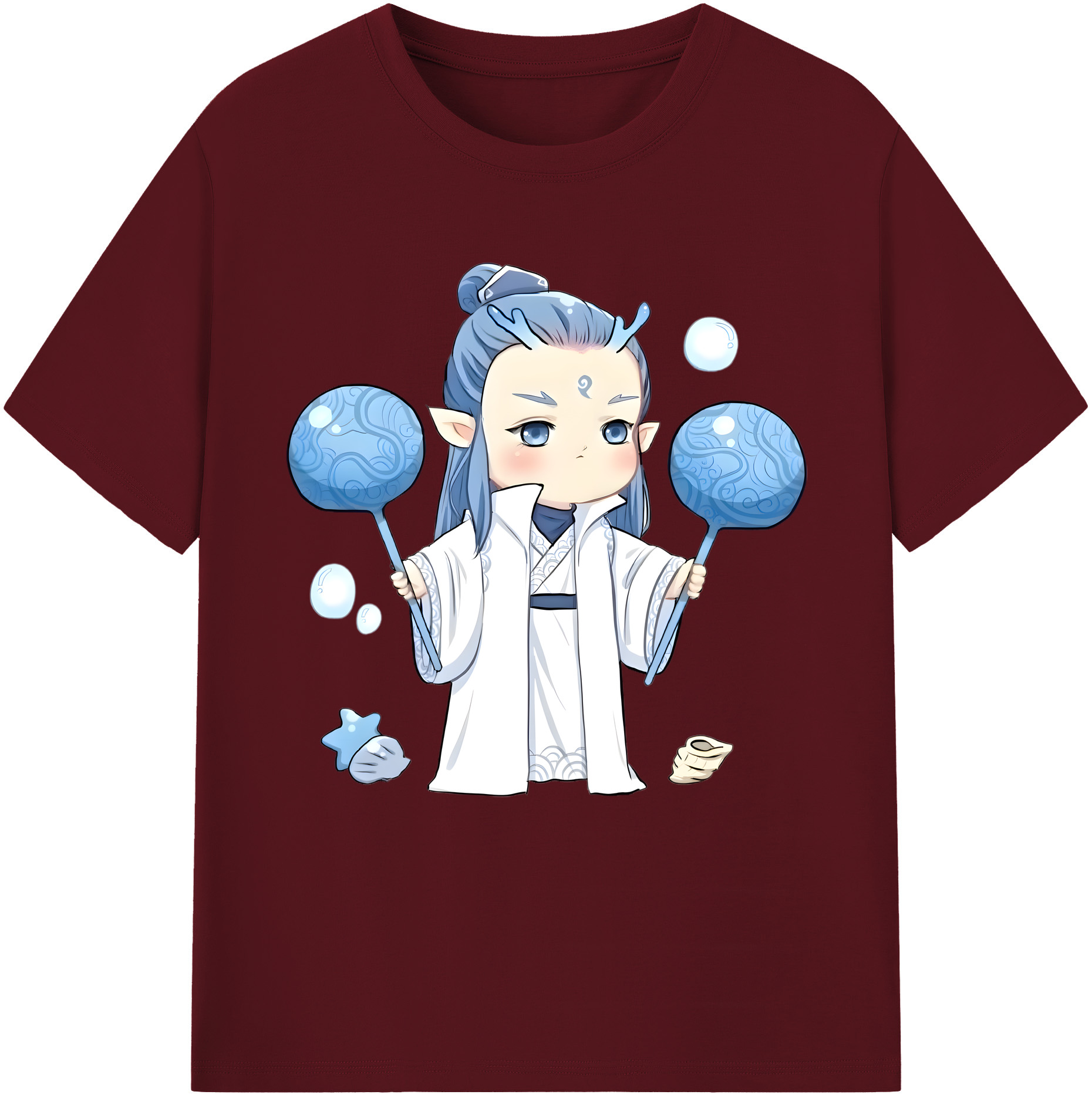 （画像用） Ne Zha 2 ナタ 魔童の大暴れ 綿100％半袖Tシャツ（フロントプリント）